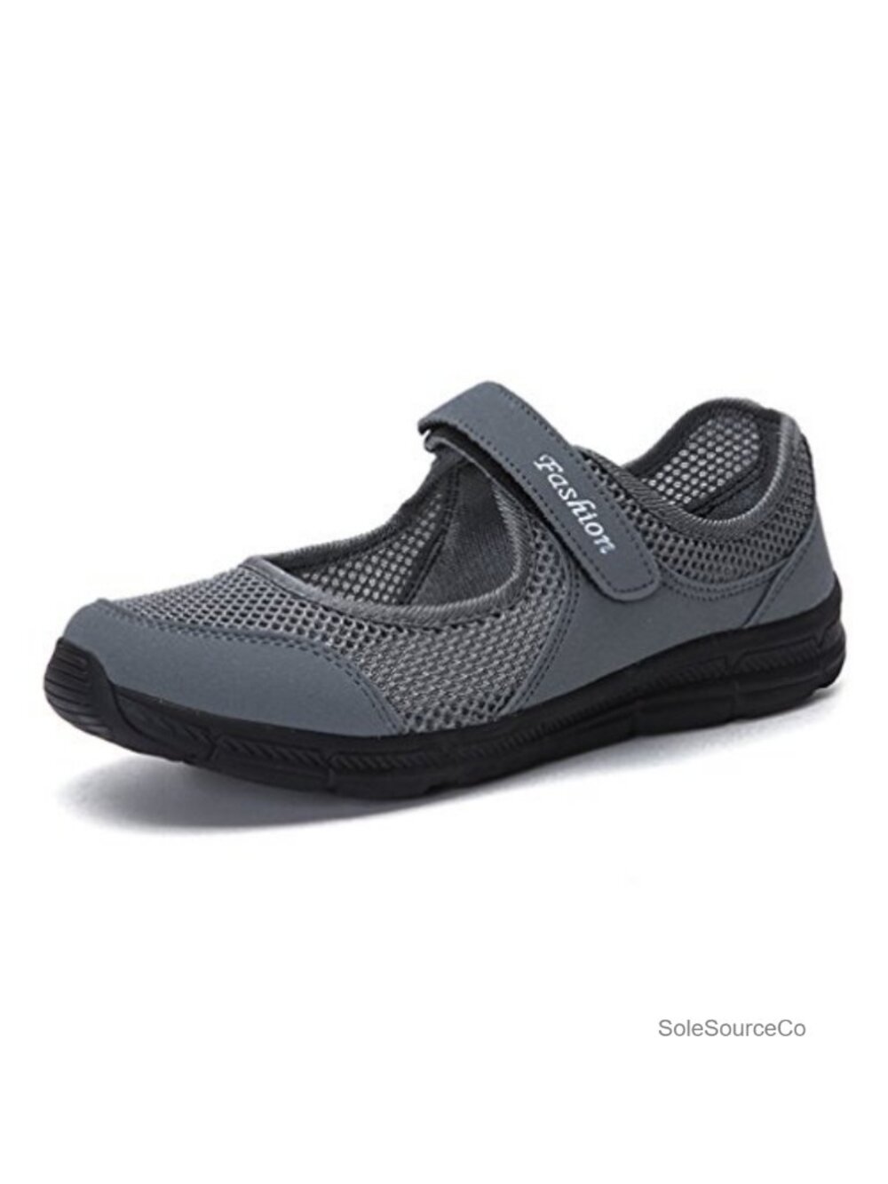 Lightweight Breathable Mesh Walking Sneakers Flat Mary Jane Shoes Hook & Loop
